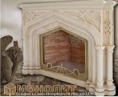 Облицовка каминов мрамором
