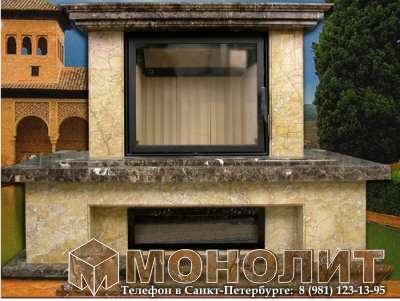 Облицовка каминов гранитом